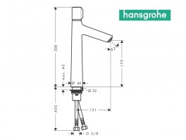 MEDIDAS MEZCLADOR LAVABO SELECT S HANSGROHE